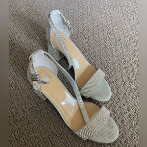 Rhinestone prom/wedding heels, 2 inch, size 9